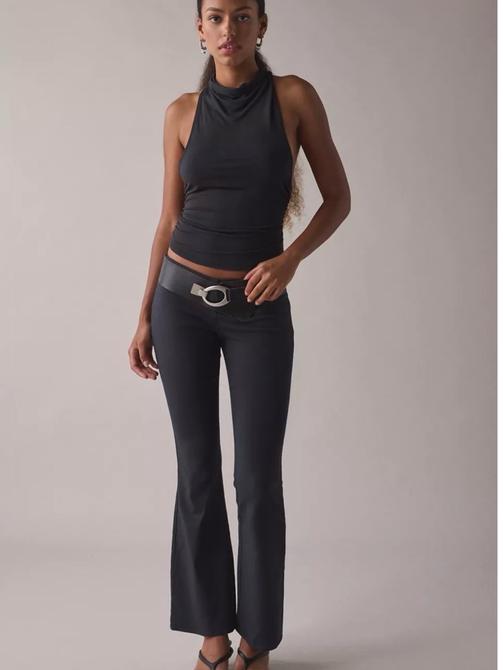 Kimchi Blue Hailey Stretch Pull-On Low-Rise Flare Pants